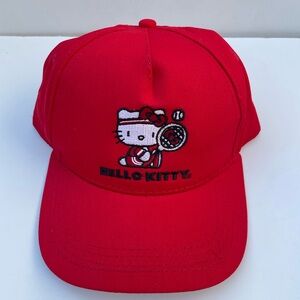 HELLO KITTY Women's Baseball Cap Tennis  One Size Red Sanrio NWT